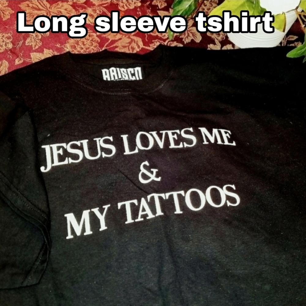 NWT Short Sleeve tshirt Jesus tattoos shirt HANDMADE - Picture 2 of 3